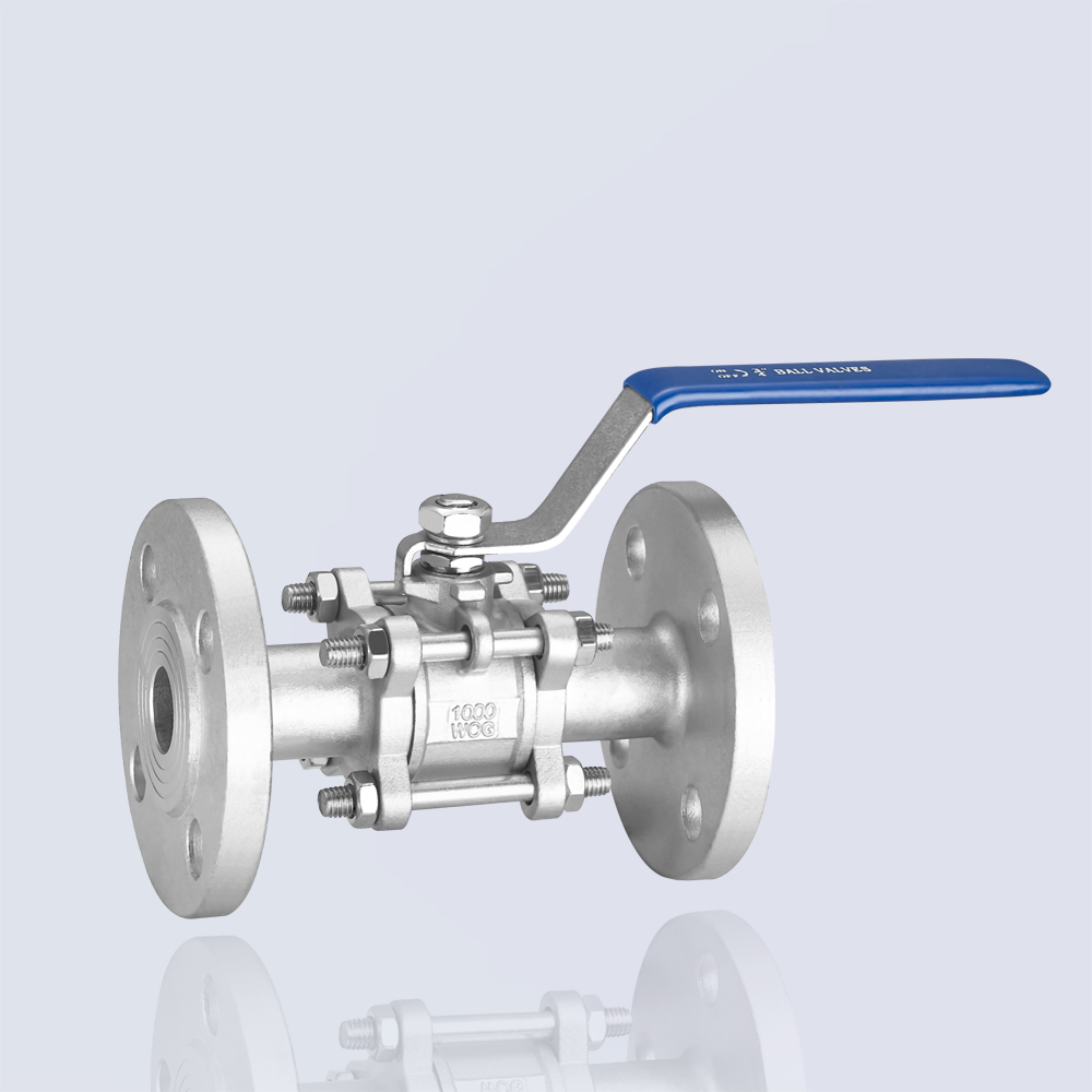 Three-piece flange ceramic core ball valve