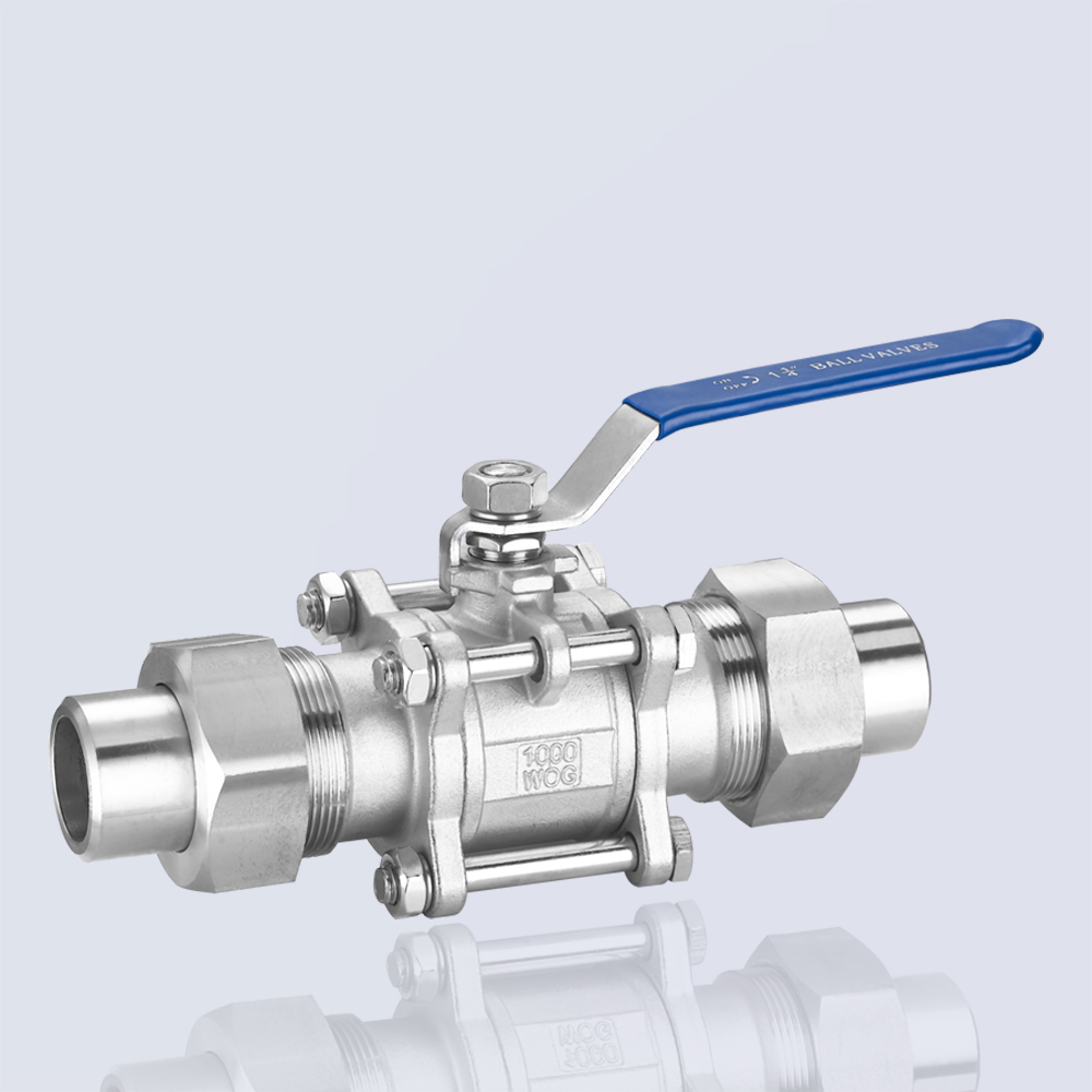 Three-piece welded pipe ceramic core ball valve