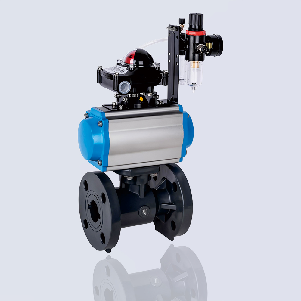 UPVC pneumatic flange ceramic core ball valve