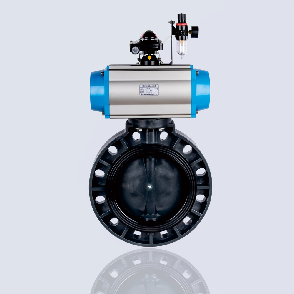 UPVC pneumatic butterfly valve