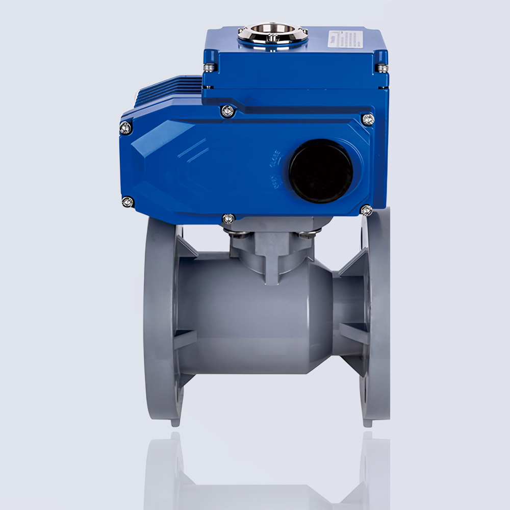 UPVC electric flanged ball valve