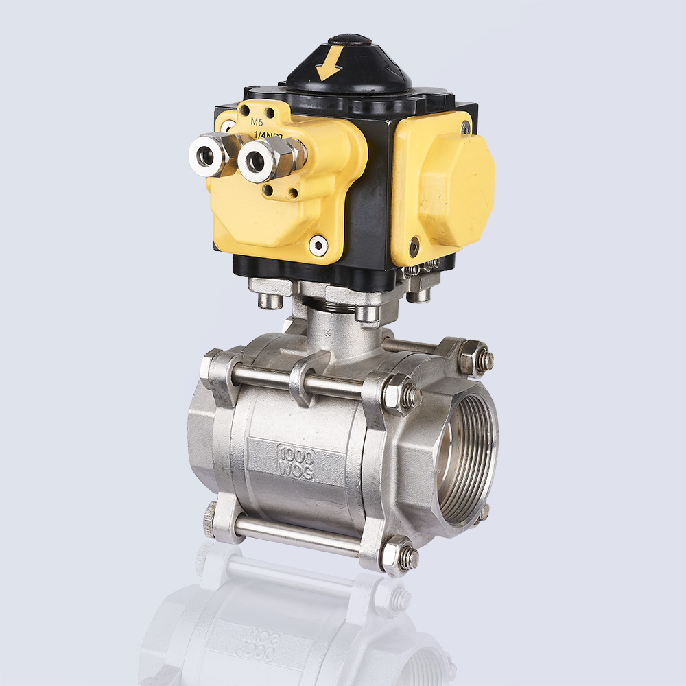 Three-piece electric ceramic core ball valve