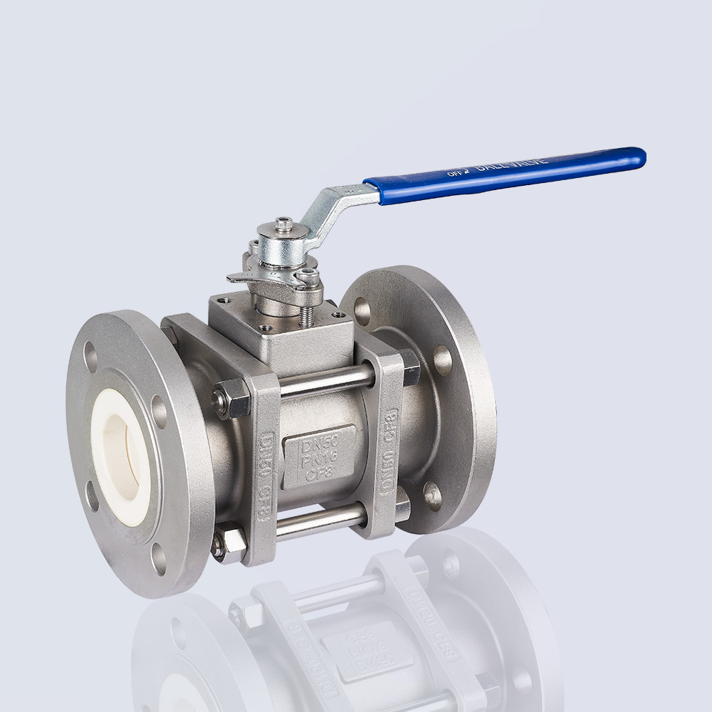 Manual three-piece flange ceramic core ball valve